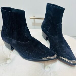 Yves Saint Laurent Black Suede Ankle Boots